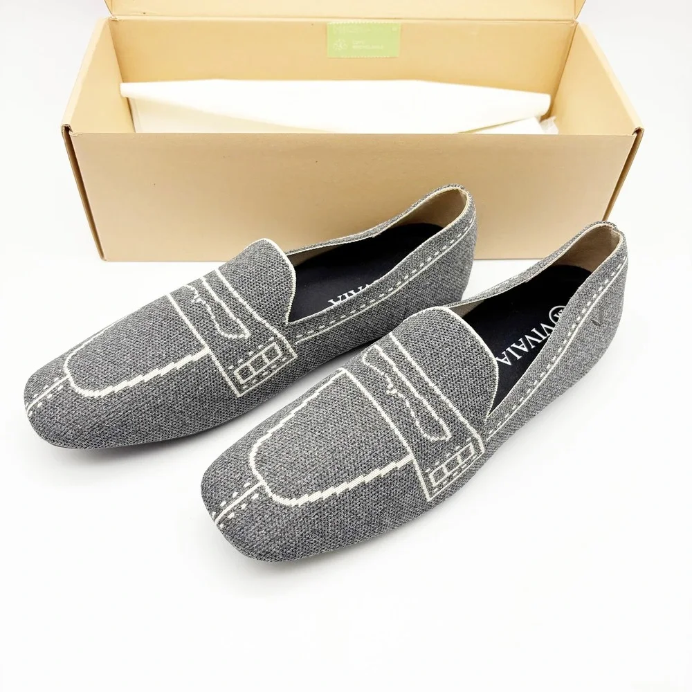 NWB Vivaia Sierra Slip On Washable Loafers in Gray Size 40 - Picture 15 of 16